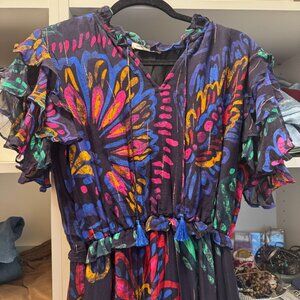 Maude Vivante blue floral tiered cap sleeve dress NWOT - $178 - size medium NWOT